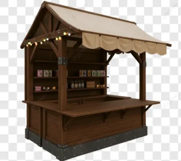 Pngtree rustic wooden market stall with awning perfect for showcasing goods or png image 17885571 360x320