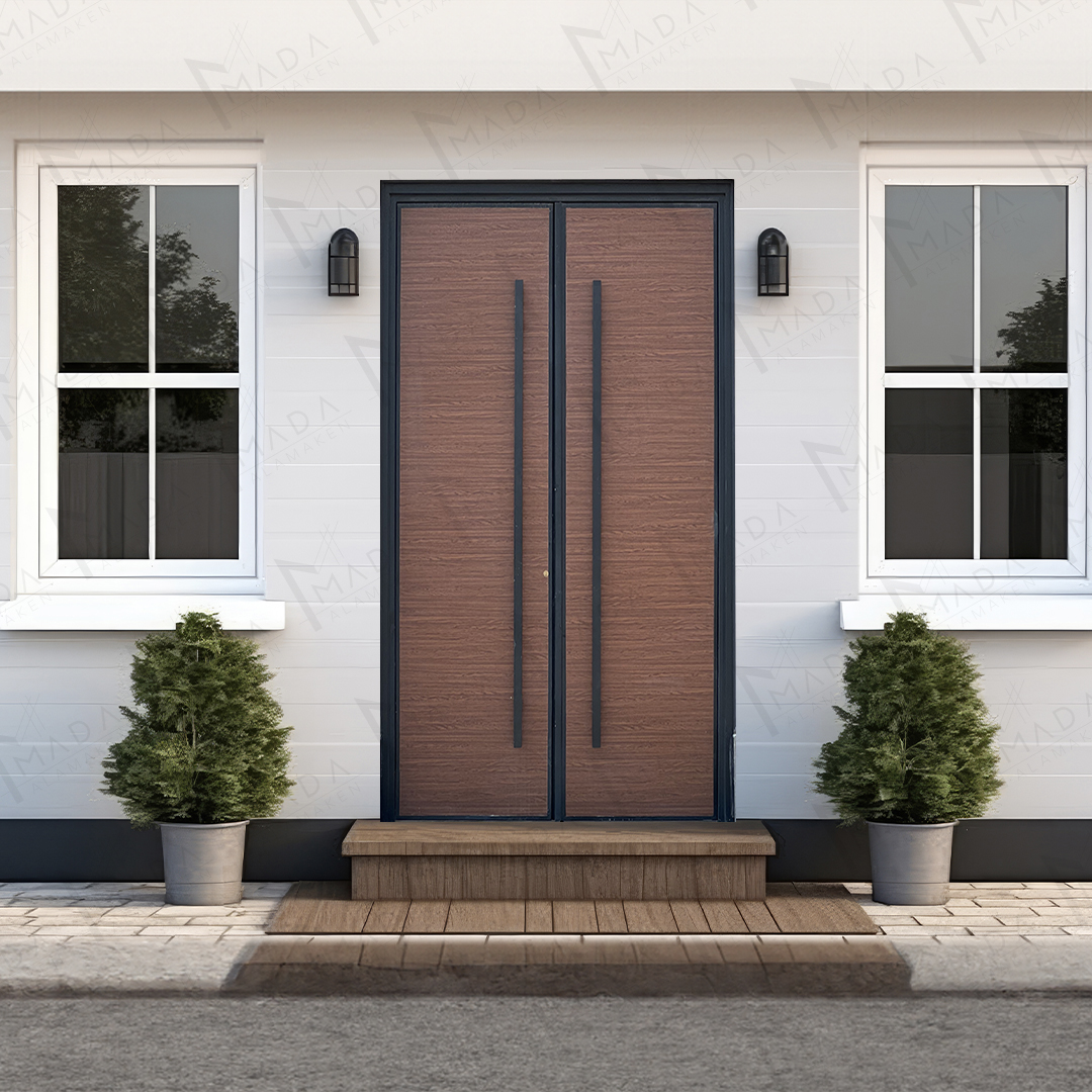 باب حديد مشغول تيوبات تصميم مودرن