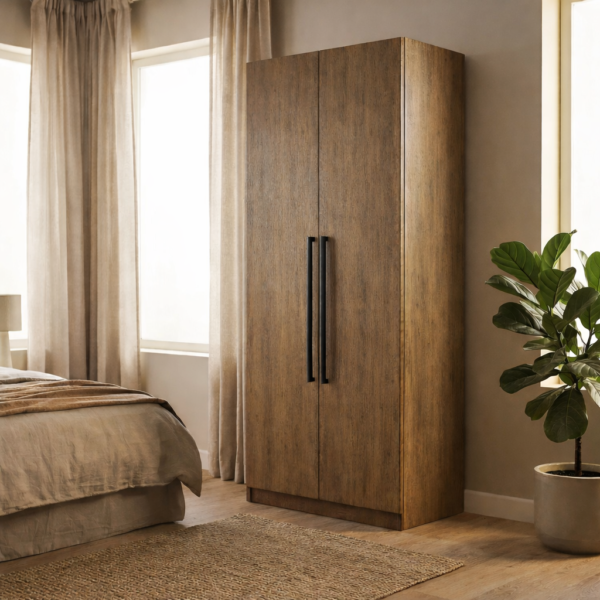 دولاب ملابس خشب بني درفتين